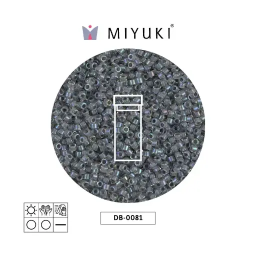 [31259] Miyuki delica 11/0 DB0081 gris forrado cristal AB x 3g