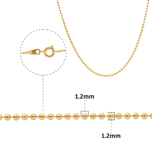 [16052] Cadena golfi bolitas 1.2B-1.27 42cm x und