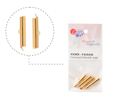 [16806] Terminal miyuki 3x23mm/Golfi x 4unidades