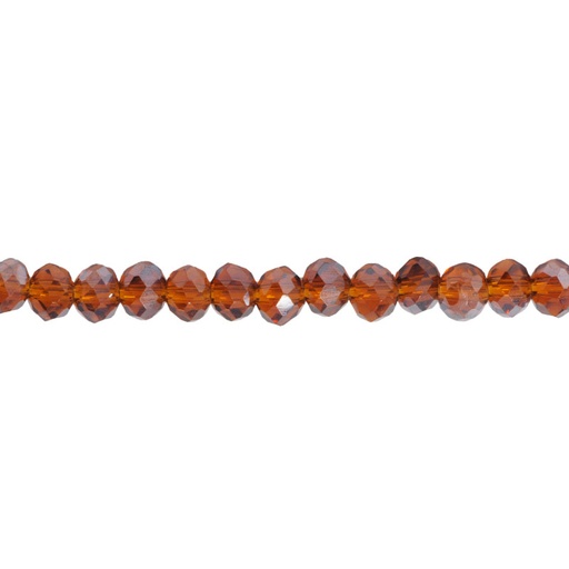 [10973] Murano rondela facetada 4mm smoked topaz 18 x 110unds