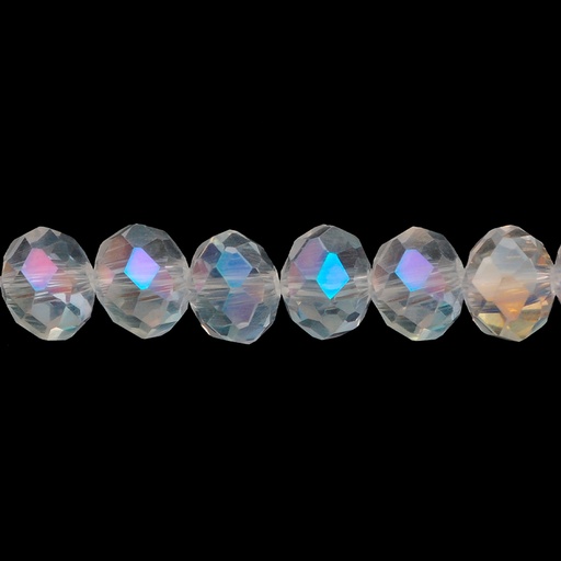 [11765] Murano rondela facetada 8mm crystal 02 AB x 60unds