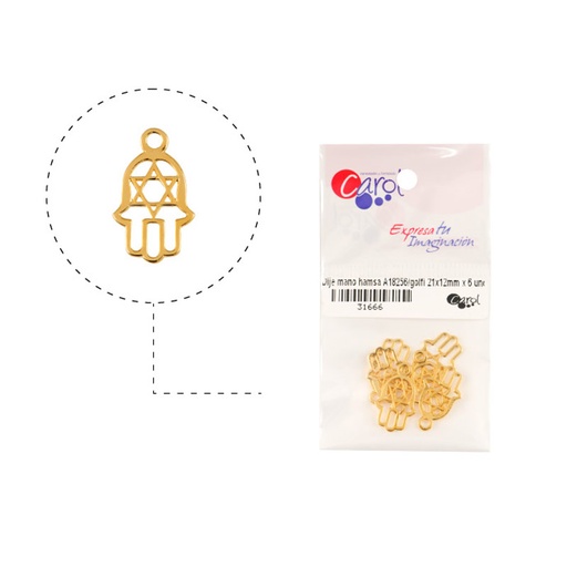 [31666] Dije mano de fátima A18256/golfi 21x12mm x 6 und