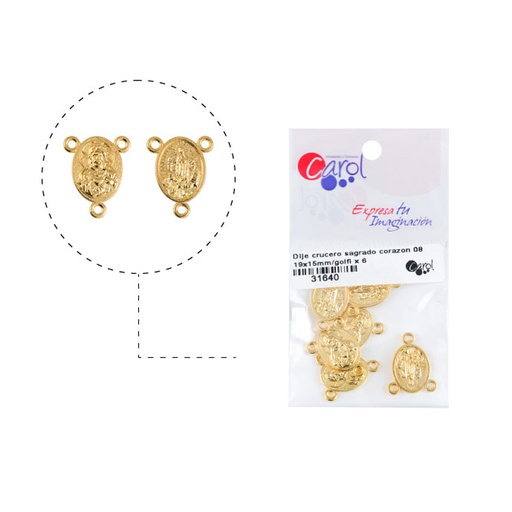 [31640] Crucero sagrado corazon 08 19x15mm/golfi x 6 und