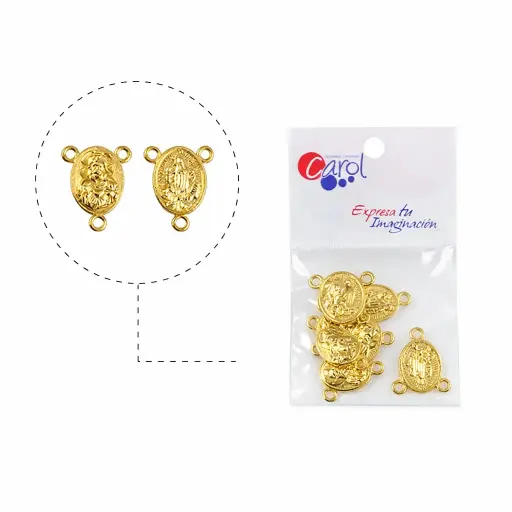 [31640] Crucero sagrado corazon y nuestra señora de fatima 08 19x15mm/golfi x 6 und