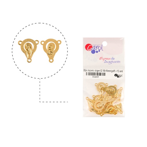 [31643] Crucero virgen 02 18x16mm/golfi x 12 und