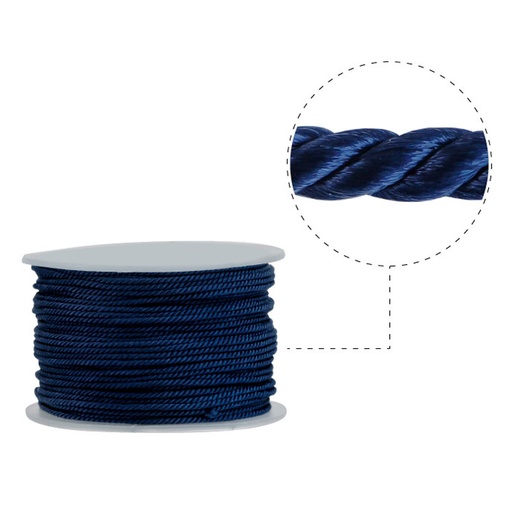 Cordon milan 2mm 335 azul x rollo 50yd