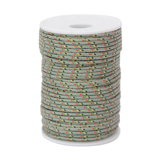 Cordon paracord 3mm verde/varios #7 x rollo 50m
