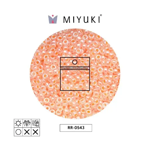 [12657] Mostacilla Miyuki rocalla 11/0 RR0543 forrado capucine rojo brillo x 25g