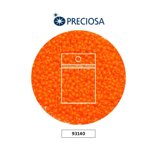 [25511] Mostacilla checa preciosa 8/0 3mm 93140 naranja x50g