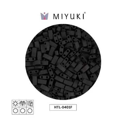 Miyuki half tila 5x2.3x1.9mm HTL0401F mate negro x 250G