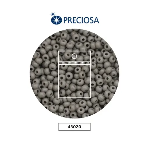 [18783] Mostacilla checa preciosa 2mm 43020 OP gris x 50g