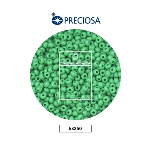 [17837] Mostacilla checa preciosa 2mm 53250 OP verde x 50g