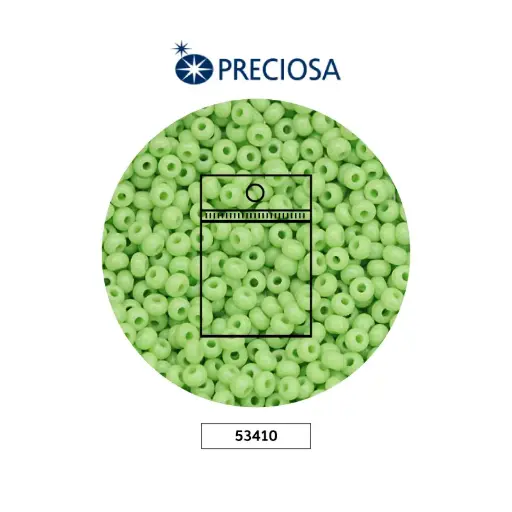 [17088] Mostacilla checa preciosa 2mm 53410 OP verde viche x 50g