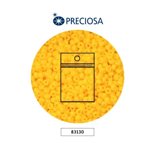 [17839] Mostacilla checa preciosa 10/0 2mm 83130 OP amarillo x 50g