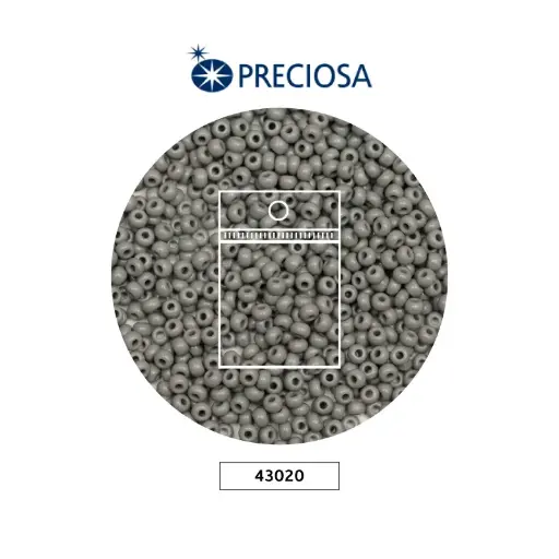 [25983] Mostacilla checa preciosa 8/0 3mm 43020 gris x50g