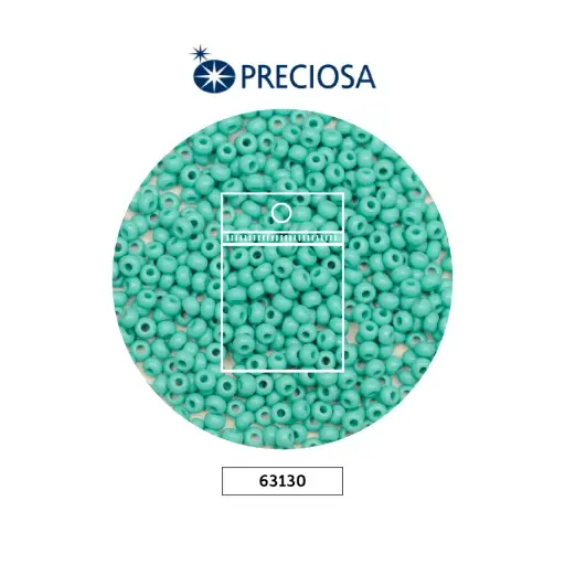 [25796] Mostacilla checa preciosa 8/0 3mm 63130 verde turqueza x50g