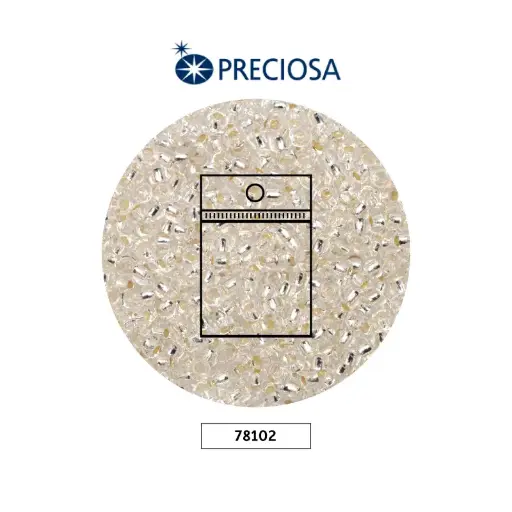 [25835] Mostacilla checa preciosa 8/0 3mm 78102 plateado x50g