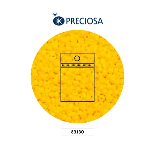 [25401] Mostacilla checa preciosa 8/0 3mm 83130 amarillo x 50g