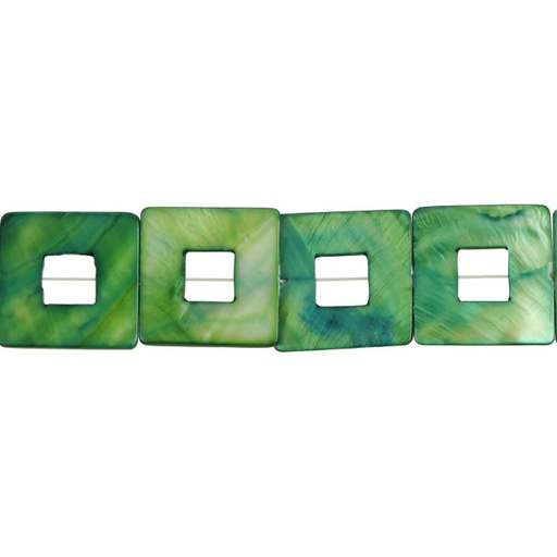 [18150] Sarta Madre perla cuadrado verde 30mm x 13unds