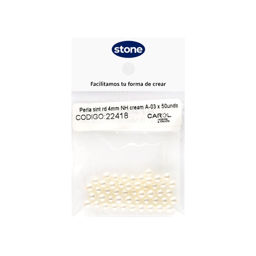 Perla sintetica redonda NH 4mm cream A-03 x 50unds