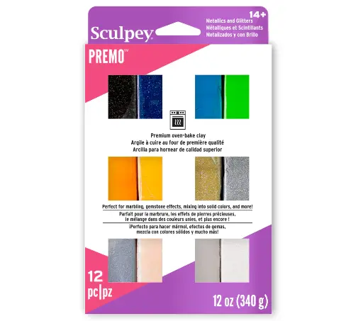 [10383] Arcilla polimérica Sculpey Premo Multipack Metallics Y Glitters, 24 x 1 oz (28 g)