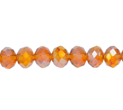 [10983] Murano rondela facetada 6mm smoked topaz 17 x 82unds