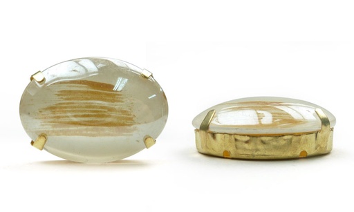 [11940] Acrilico oval 18x25 oro/crema x und