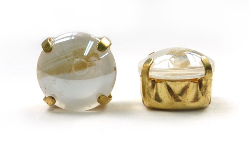 [11994] Acrilico redonda 12mm oro/crema x und