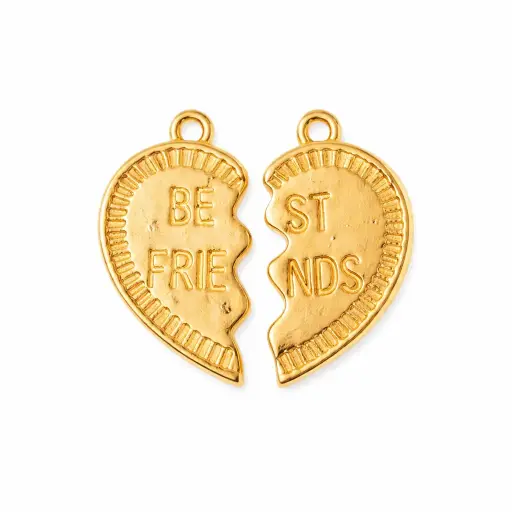 [12313] Dije corazon best friend W-3493/Golfi 24x13mm x set
