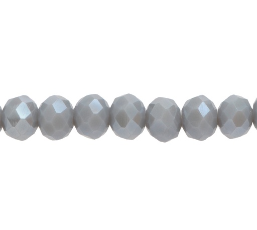 [12450] Murano rondela facetada 6mm gris mate 56 x 82unds