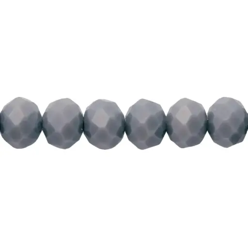 [12454] Murano rondela facetada 8mm gris mate 56 x 72und