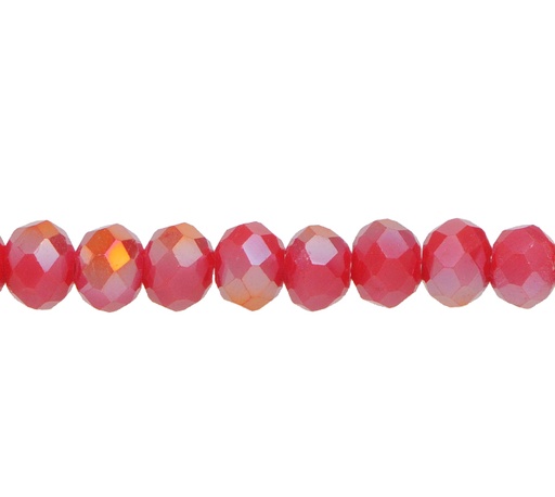 [12635] Murano rondela facetada 4mm dark coral 85 x 145und