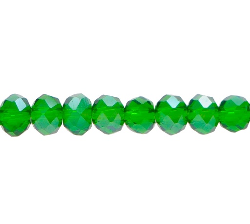 [12675] Murano rondela facetada 4mm emerald 20AB x 110unds