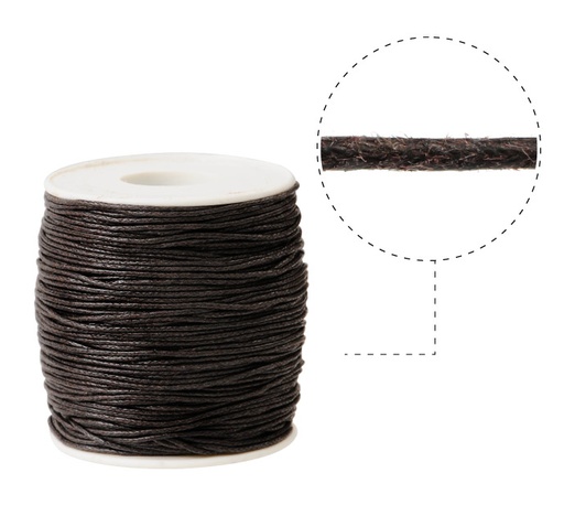 [13248] Cordon encerado 1.5mm 304 cafe oscuro rollo x 100yd