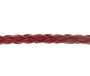 [15195] Cuero trenzado 3mm rojo x mt