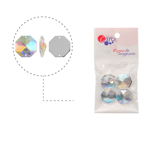 [19938] Piedra hilo B48 octagon plano 18mm aurore boreale 14 x 8 und