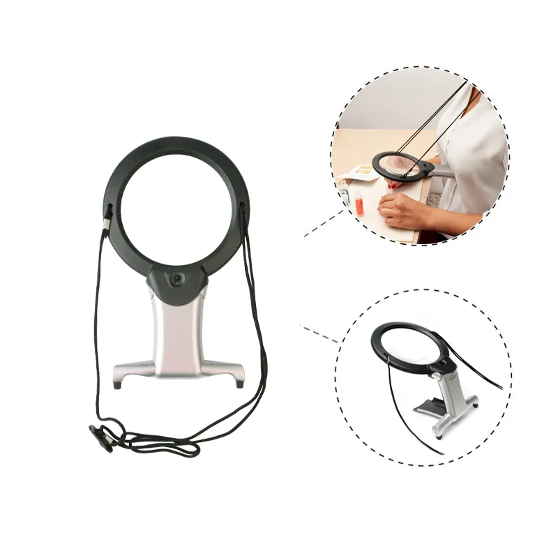 [29340] Lupa gris manos libres con luz led x und