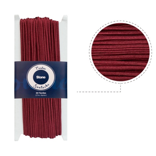 [23630] Cordon soutache N.178 bordeauy 3mm x 30yd