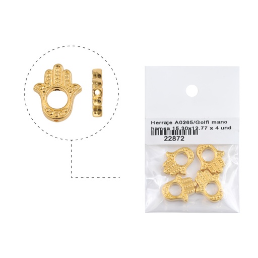 [22872] Herraje A0265/Golfi mano de fátima 15.30x12.77 x 4 unds