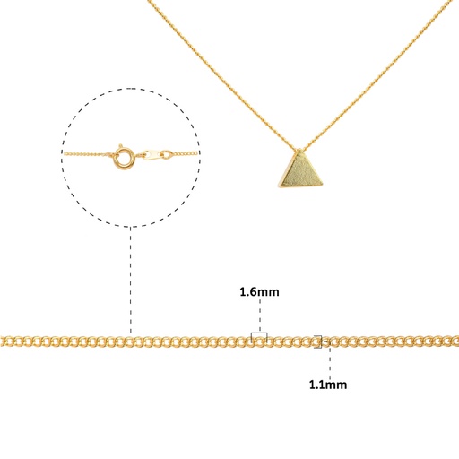 [24871] Cadena golfi dije triangulo 130S/1.1x1.6mm/42cm x und