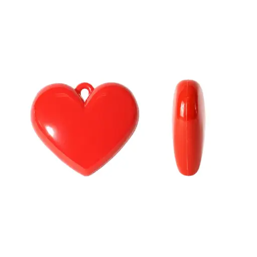 [16841] Dije corazón abaco chicle 3x3.5cm rojo x und