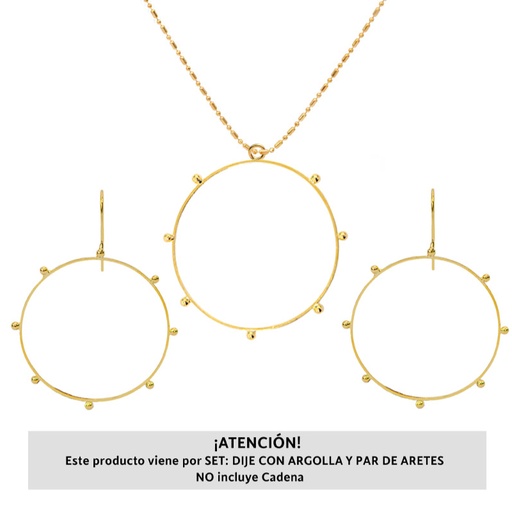 [29641] Marco circulo aretes y dije 35mm/Golfi x set