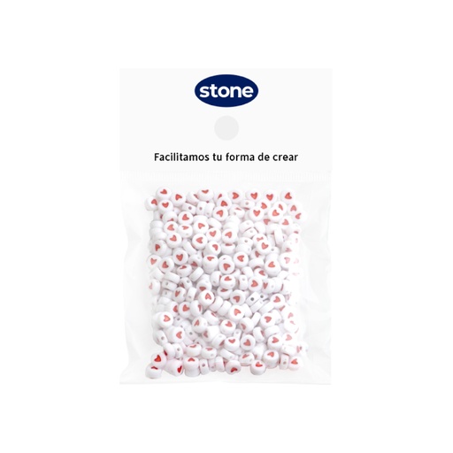 [21990] Acrilico separador redondo corazon mate 7mm x 50g