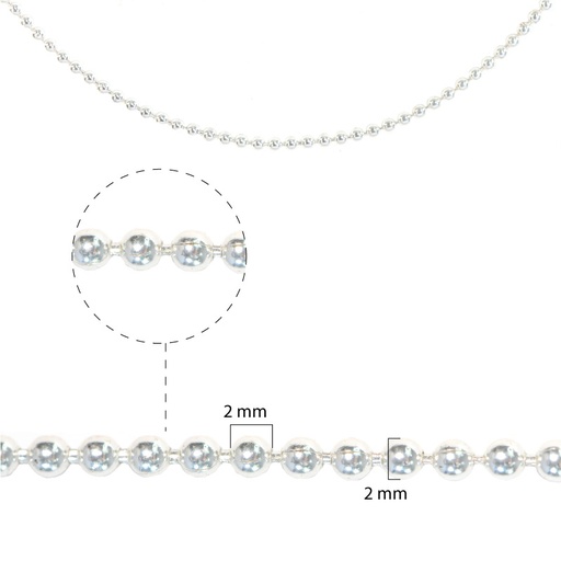 Cadena bolitas 2.0mm/SP x mt
