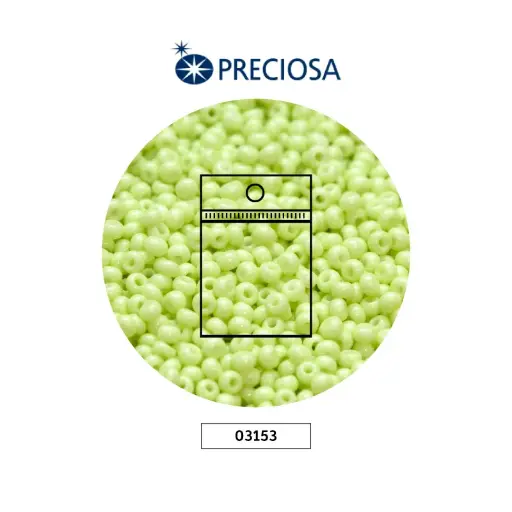 [21686] Mostacilla checa preciosa 10/0 2mm 03153 verde pastel x 50g
