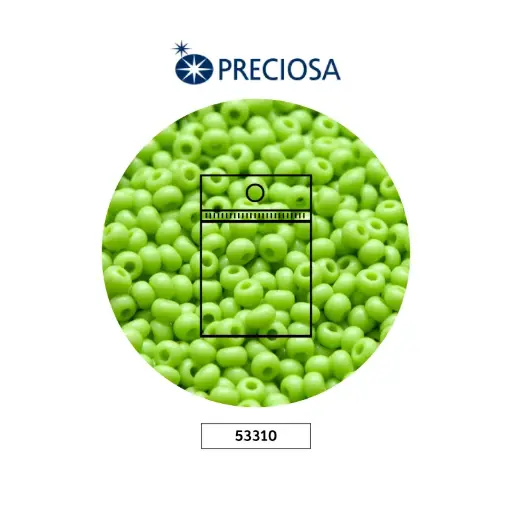 [18597] Mostacilla checa preciosa 2mm 53310 LP verde viche fuerte AB x 50g