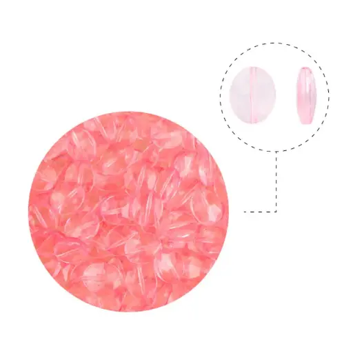 Acrilico 2480 oval 13x11mm light rose x 50g(Aprox 114und)