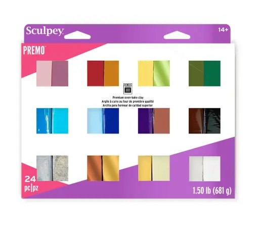 [09413] Arcilla polimérica Sculpey Premo Multipack Sampler Pack, 24 x 1 oz (28 g)