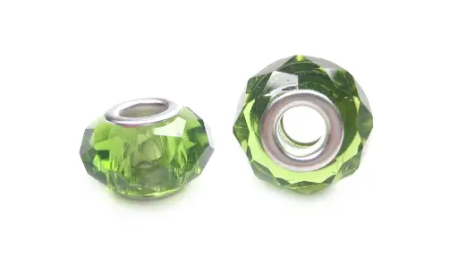 Pandora 9x14mm facetada esmeralda 23 x und