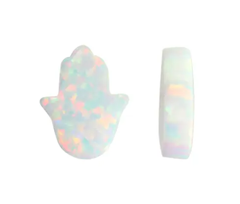 [01646] mano de fátima opal 11x13mm blanco 17 x und